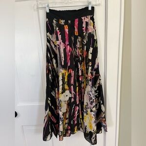 Happy Few Bohemian Wide Leg Lightweight Colorful Pull On Cotton Pants Artsy S/M